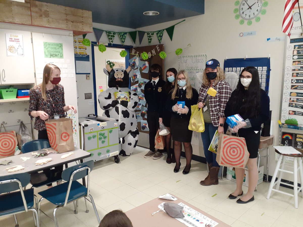 Today was Ag Literacy Day at the elementary school.  Thank you to Miss Smith, Mrs. Eighmey, Mrs. Palmer, and our very own FFA for their leadership in putting this special day together for our elementary students.  This day included a virtual farm tour and a Dairy Grandmother!