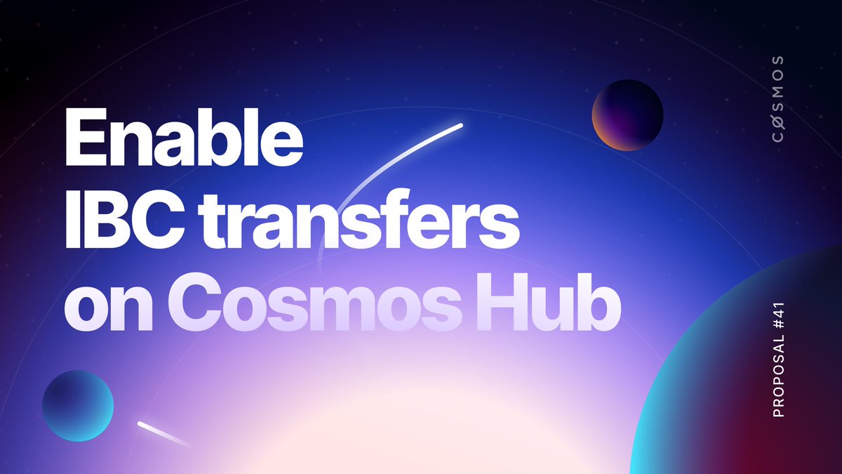 adriana_kalpa's tweet photo. 1/10 Today in @cosmos: 
✅validators and delegators, cast your votes👇
-last few hours to vote for #prop38 “Add the Gravity Dex on the Cosmos Hub” 👉 https://t.co/wkYAOu11z4
-#prop41 to enable #IBC transfers on Cosmos Hub 👉 https://t.co/PMe9ySX1cl 
#todayincosmos $ATOM https://t.co/BaXmwUwjgi