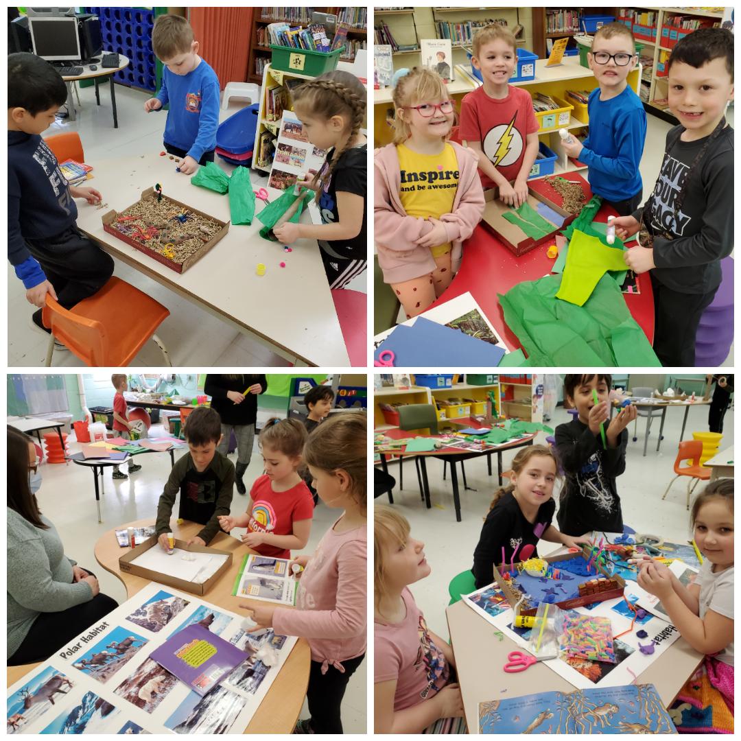 MrsEastonTL's tweet photo. These kindergarteners AMAZED me with their collaboration, communication and creativity when it came to learning about and building habitats. Way to go, Class K-1! 🤯👏 #LearningCommons #CanadianSchoolLibraries @Elwoodelementar @NLESDCA https://t.co/zFuXmYOvN3