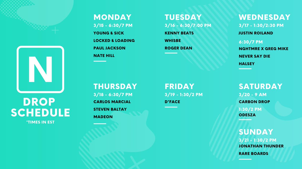 🚨Schedule UPDATE🚨

Wednesday:
NEW - <a href="/JustinRoiland/">Justin Roiland</a> 
<a href="/NGHTMRE/">NGHTMRE</a> x <a href="/GREGMIKE/">GREG MIKE</a>
 <a href="/neversaydie/">Never Say Die Records</a>
 <a href="/halsey/">halsey 🌸</a>