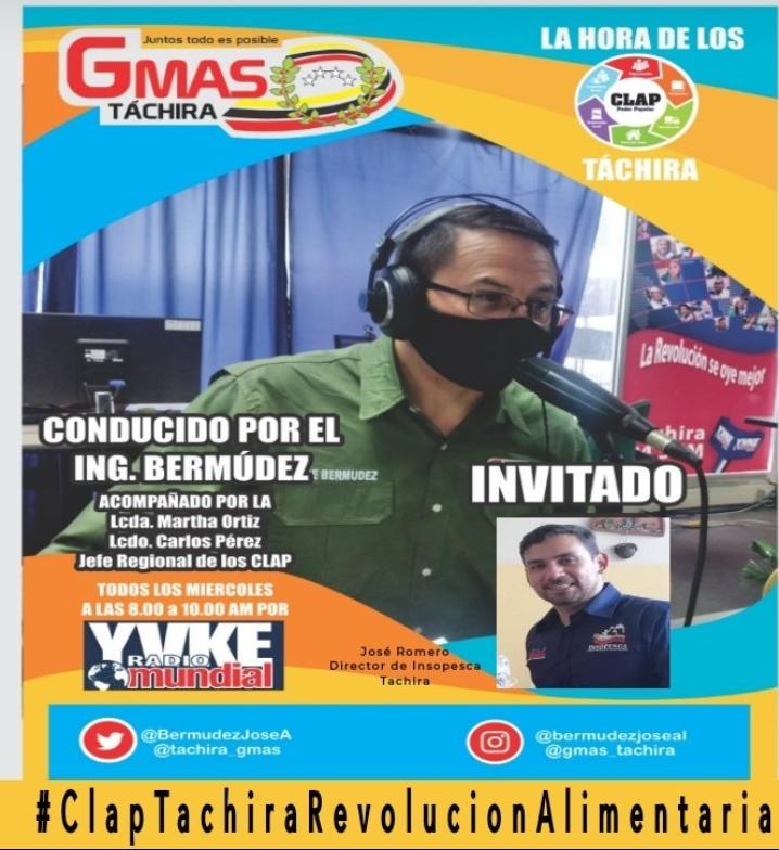 "La hora de los #Clap" su programa de todos los miércoles, los invita a sintonizarnos mañana desde las 8 a.m. por 94.5 F.M. <a href="/YvkeTachira/">Yvke Tachira</a> donde tendremos como invitado a José Romero Coordinador Regional de @INSOPESCA_Tac
<a href="/FreddyBernal/">Freddy Bernal</a> 
#ClapTachiraRevolucionAlimentaria