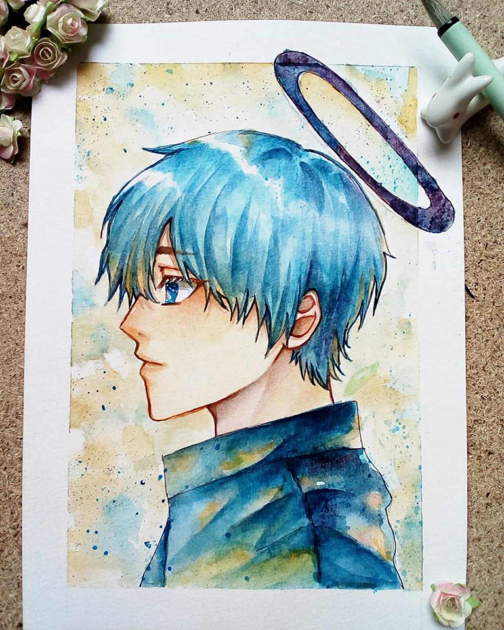 Fu. Jarang Post Akibat Nugas😭 On Twitter: "Blue💙💙💙💙 #Watercolorart # Anime #Watercolor Https://T.co/Iire2B6Si9" / Twitter