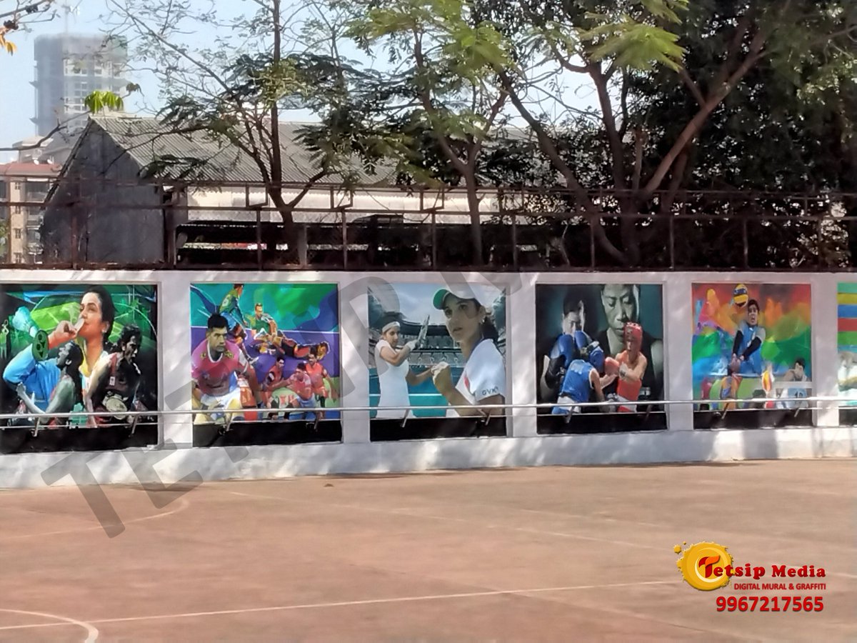 TetsipMedia's tweet image. Sports theme.
Conceptualised, designed and executed by our team.
#artwork #digitalgraffiti #digitalmural #graffitiart #mural #walldecor #wallart #wallgraffiti #basketballcourt #exteriorwallmural #exteriorwalldecoration #mumbaibeautiful #mumbai #indiansports #india #tetsipmedia