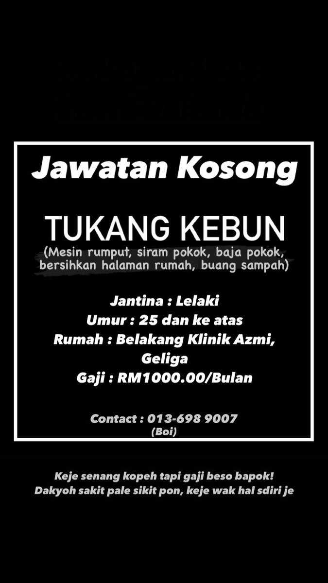 Pajeli On Twitter Warga Kemaman Hok Mane Puahsang Duk Dumoh Tu Meh Sini Nok Wi Keje Buat Hok Senang Kopeh Tapi Gaji Sedak Https T Co W0tcntiine Twitter