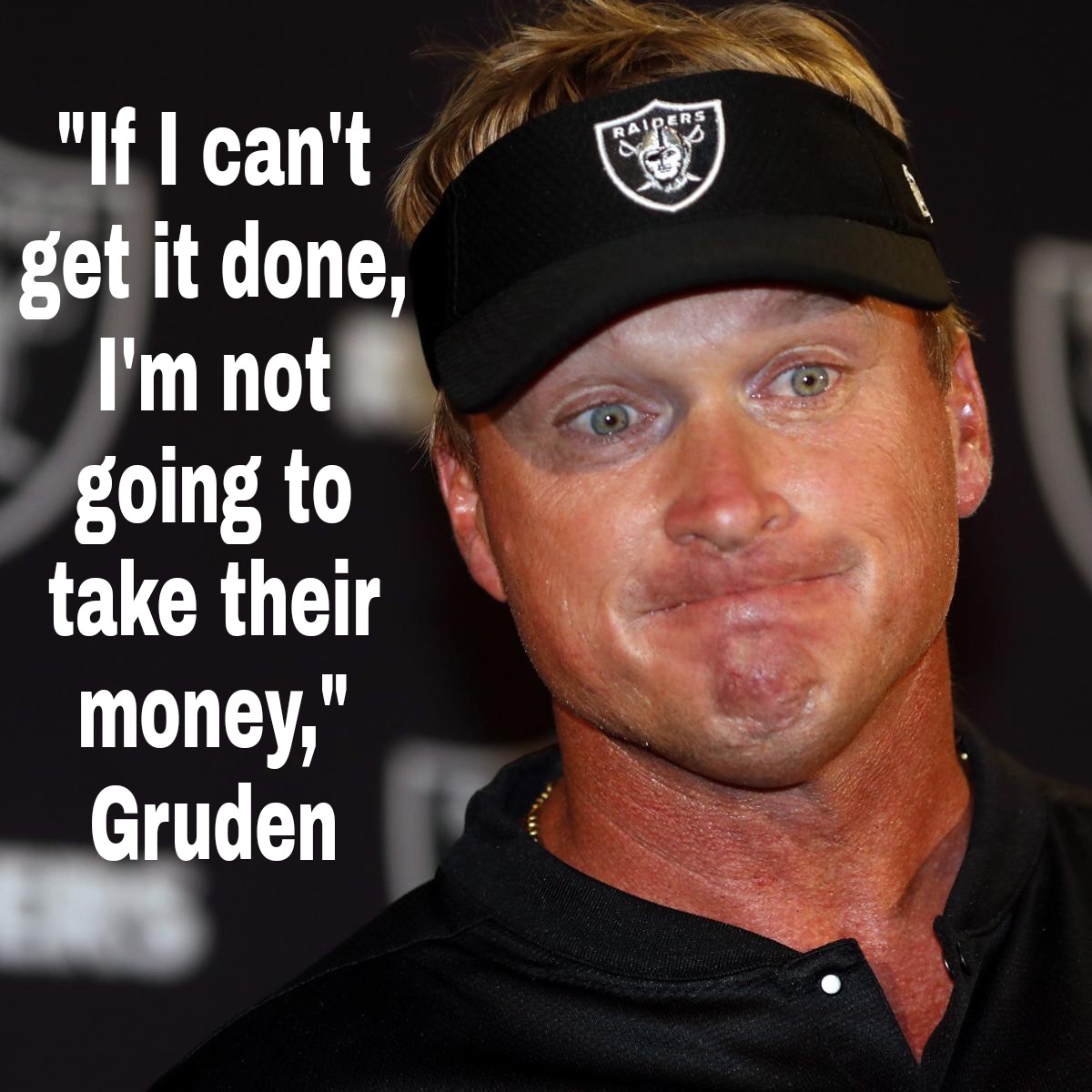 MzFeistyRaider's tweet photo. 🤔 Put yo money where yo mouth is!! I want a refund! I say we cut his ass! idk why we even got him in the first place. Obviously the players don't like playing for him something wrong with that. #Raiders #CutHisAss #Refund https://t.co/4EfB4VgfMQ