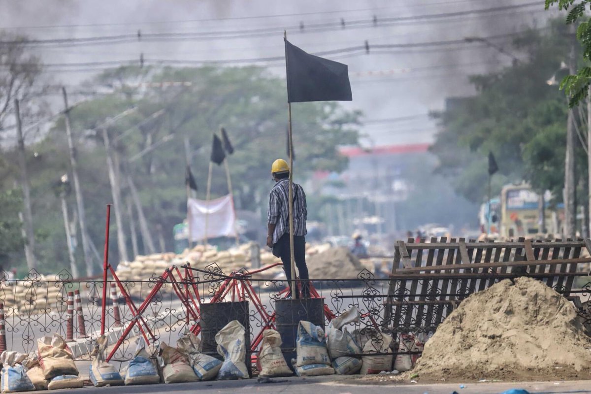 According to HlaingTharYa People, Military's sponsored thugs are raiding into streets and continuously shooting with guns so the residents can't get out and ask for help. Due to the internet blackout, residents can't report situation too.

#WhatsHappeningInMyanmar 
#Mar16Coup