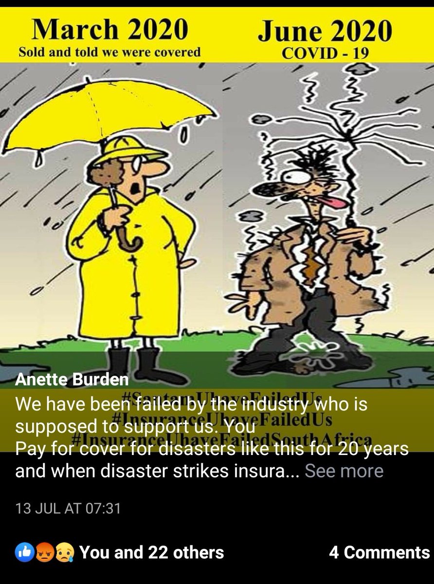 GreenElephantBP's tweet photo. @jetjunky @wendyknowler According to @SantamInsurance they never did,  despite what the Santam policy said. 
#NotSoGoodAndProperAfterAll 
#InsurersFailTourism https://t.co/HlVRRrmxS0
