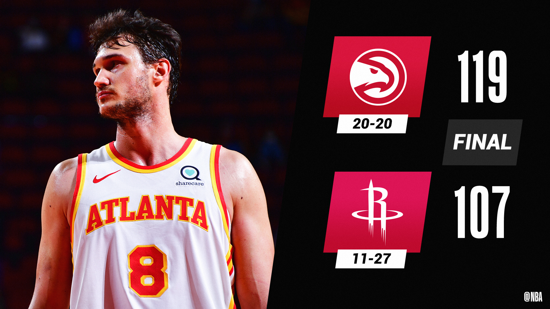 Atlanta Hawks vs Houston Rockets / Twitter