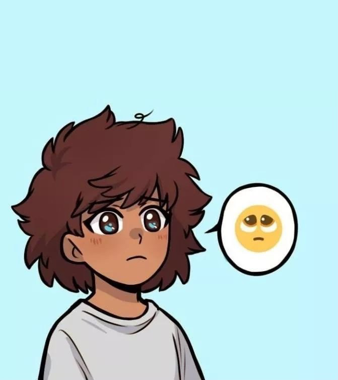 comic panel: a person making the pleading emoji face