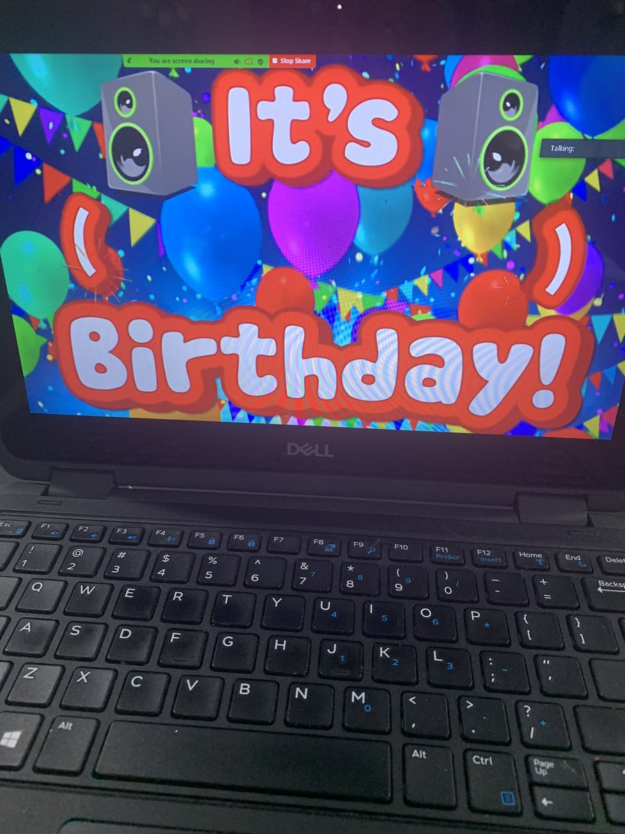 MrsLane5th's tweet image. Celebrating a classmate’s birthday quarantine style! Happy Birthday, Zach! #quarantinefun #creeklife