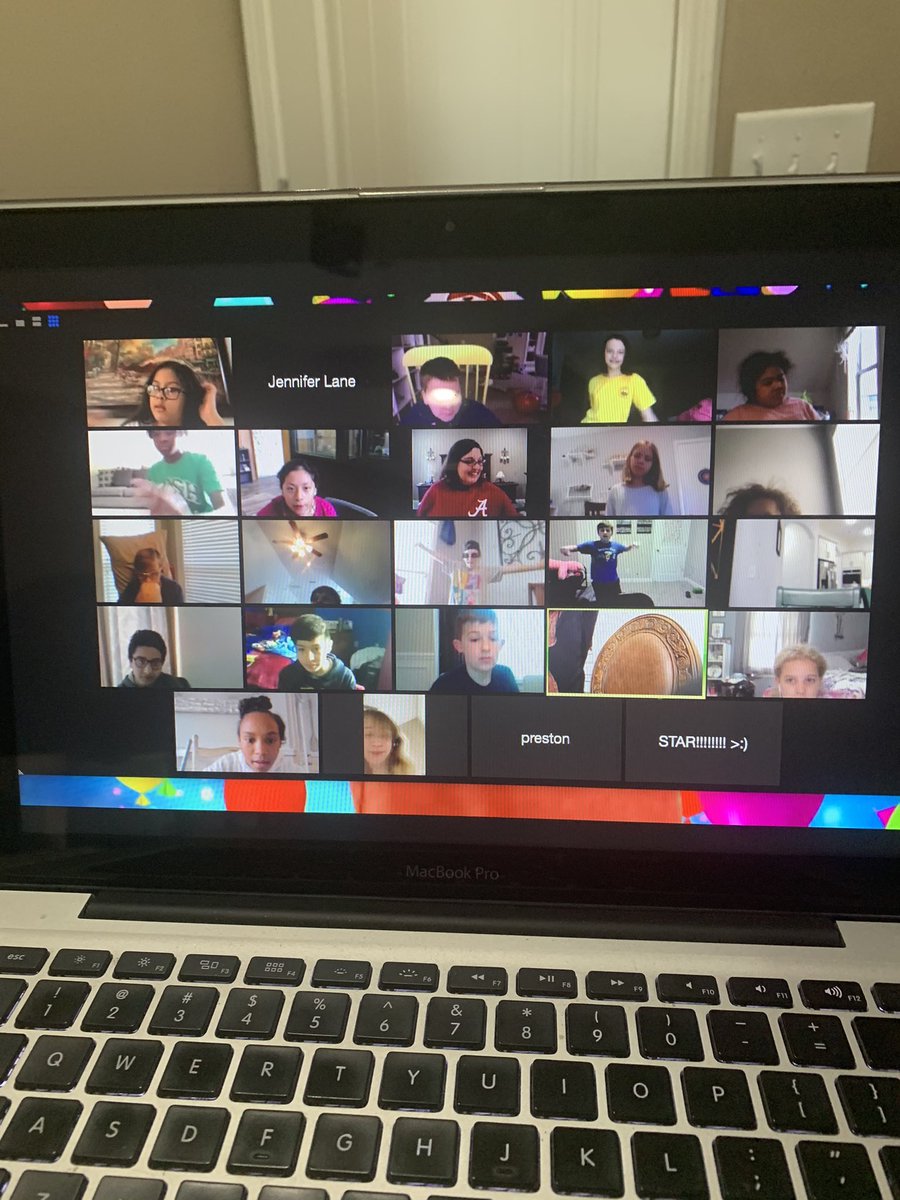 MrsLane5th's tweet image. Celebrating a classmate’s birthday quarantine style! Happy Birthday, Zach! #quarantinefun #creeklife