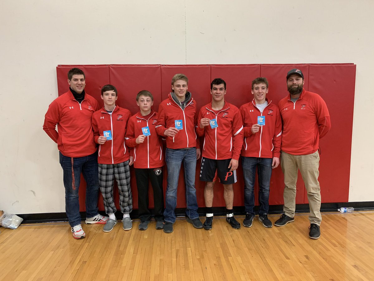 PierzWrestling's tweet photo. GREAT day of Section 8AA wrestling!

5 State Entrants:
113 - Derek Stangl 10
120 - Liam Hennessy 7
132 - Trevor Radunz 11
138 - Jacob LeBlanc 10
182 - Ross Boser 12

2 More Top 6 Section Place-winners:
106 - Carter Young 7
195 - Daniel Hoffman 11 https://t.co/97rfNEdNkl