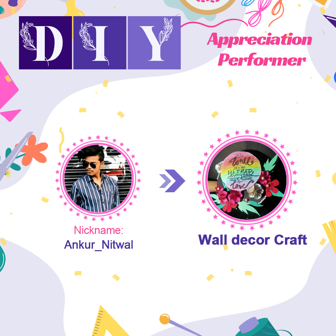 in_blued's tweet photo. Here we are presenting Top 3 𝑪𝑹𝑬𝑨𝑻𝑰𝑶𝑵𝑺 of the event DIY 2021
" anything from nothing "🤷🏼‍♂️🤷‍♀️
The title of the BEST CRAFT WIZARD are;
BLUED ID: ஜbaby٭๘boyஜ
BLUED ID: Candy_Saha_Roy
BLUED ID: KåRtīk_LøvēStår
𝑺𝒑𝒆𝒄𝒊𝒂𝒍 𝑨𝒑𝒑𝒓𝒆𝒄𝒊𝒂𝒕𝒊𝒐𝒏 BLUED ID: Ankur_Nitwal https://t.co/P0XITNloIQ
