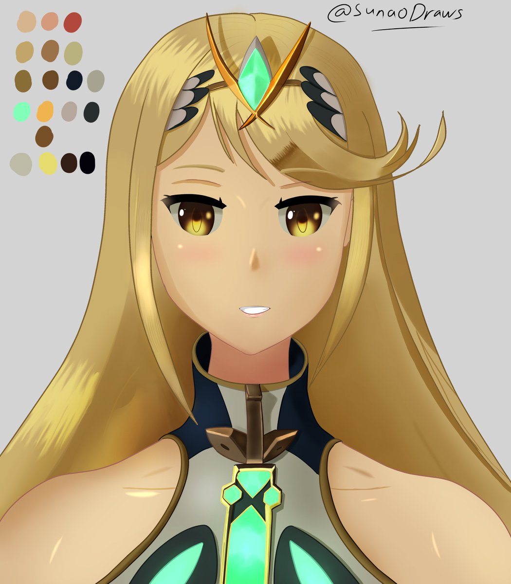 SunaoDraws's tweet photo. Waaaah that was so much work. Ever since I did Homura quite poorly, I was working on making Hikari! Here she is at last, kinda happy with it ♥ Tiara and the lil thing on the collar took a while >.<
#Mythra #XenobladeChronicles2 #fanart #SmashBrosUltimate https://t.co/HQLO8MdL3s