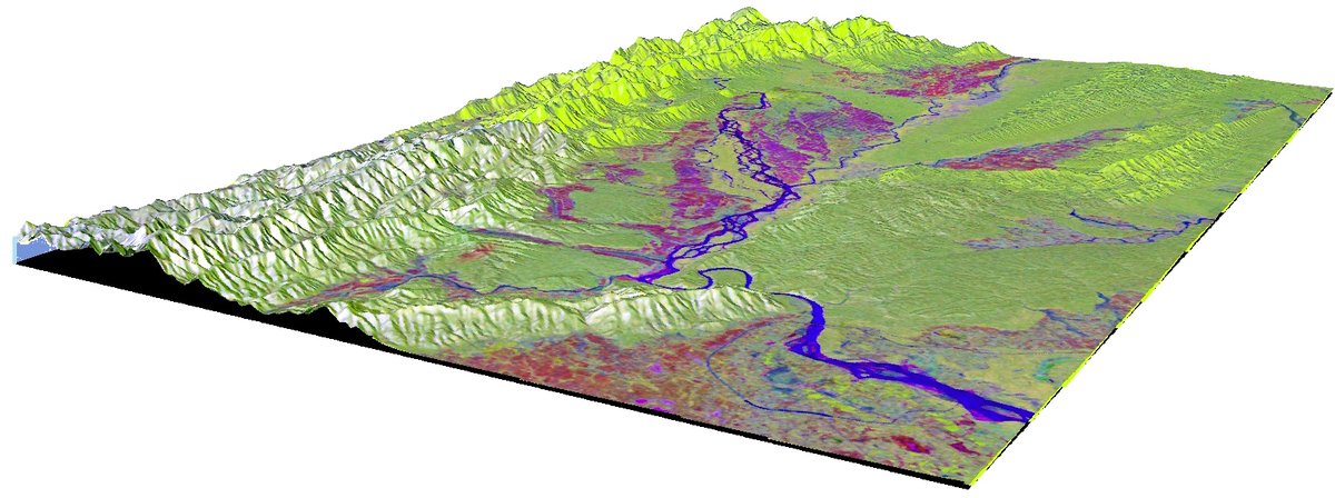 Simple processing steps helps to observe #Sentinel1 image in a colourful way to extract meaningful information, let's be motivated to be colourful