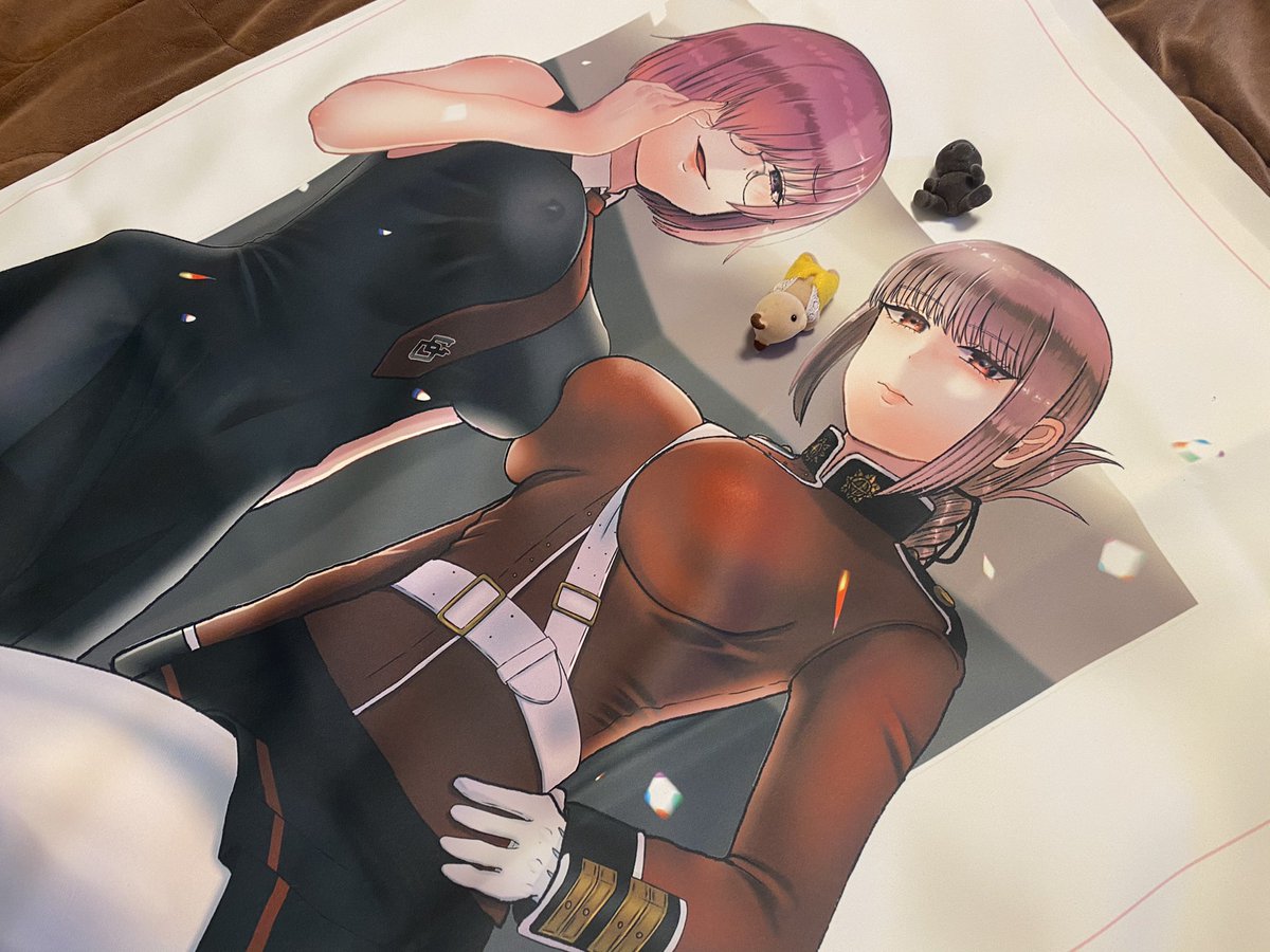 フレスさん(@fules_jp)にタペストリーの無料サンプル送っていただきました。
瞳の反射光やタイツの質感まで綺麗に印刷してくださってます。
需要があればこういったグッツなども作ってみたいです。 