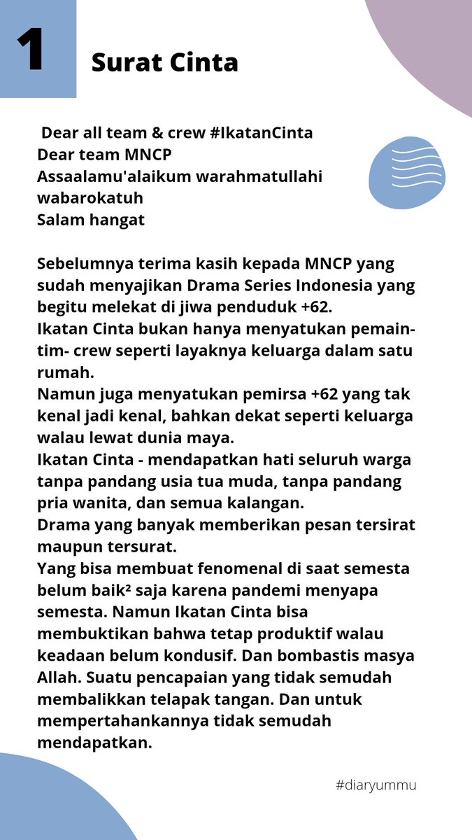 salamahali94's tweet photo. A Thread 
.
Surat Cinta untuk Ikatan Cinta 
Karena kami sayang, karena kami cinta 
Semoga dibaca, surat cinta saran dah kritikan yang membangun. 

#IkatanCintaDeserveBetter https://t.co/NbkHBUOshV