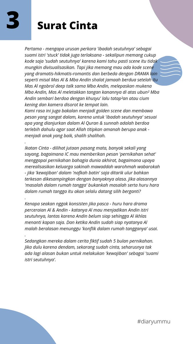 salamahali94's tweet photo. A Thread 
.
Surat Cinta untuk Ikatan Cinta 
Karena kami sayang, karena kami cinta 
Semoga dibaca, surat cinta saran dah kritikan yang membangun. 

#IkatanCintaDeserveBetter https://t.co/NbkHBUOshV