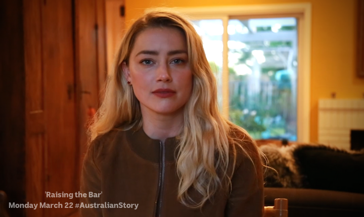 AustralianStory's tweet photo. Tonight @realamberheard introduces the #AustralianStory of friend and barrister @suigenerisjen on @ABCTV 🎥 https://t.co/TUouNJ5JrG