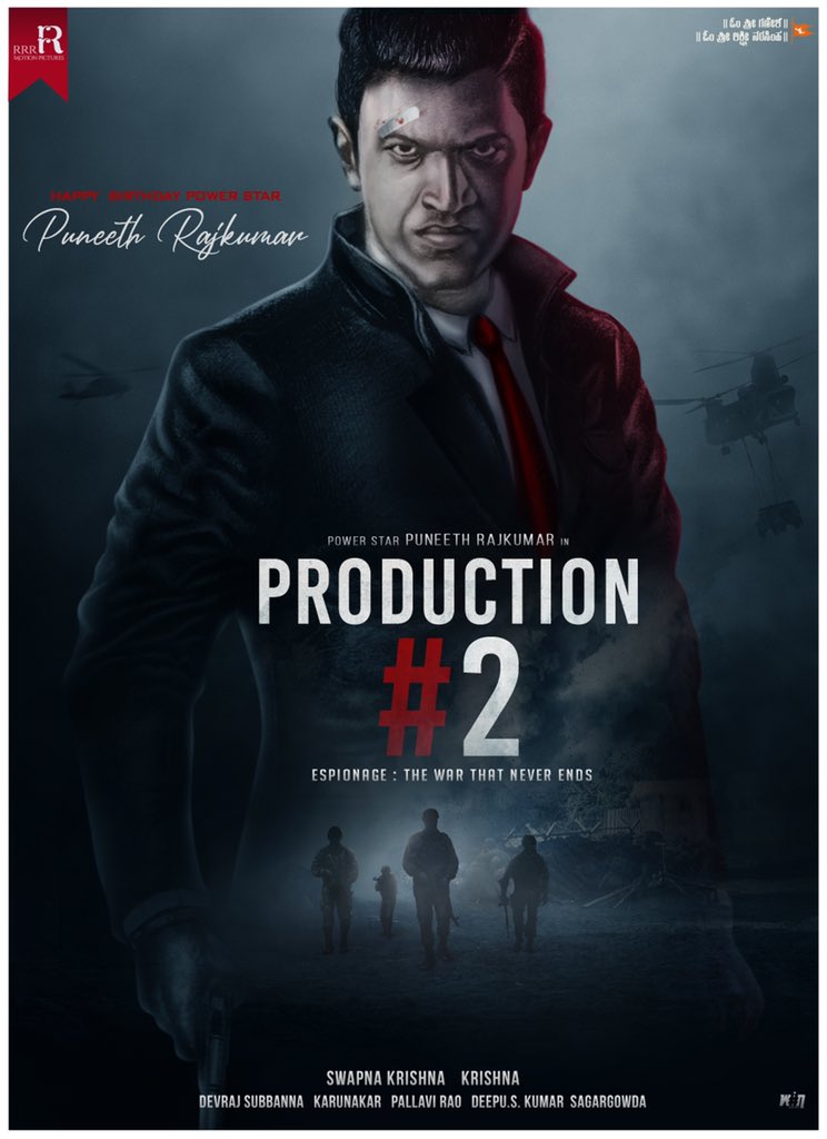 iswapnakrishna's tweet photo. Happy birthday @PuneethRajkumar sir...Espionage:the war that never ends.#PowerInU #rawagent #HappyBirthdayPuneethRajkumar @krisshdop cheers🤗@RRRmotion_pics #ProductionNo2 @devkrish14 https://t.co/9151u4HYLM