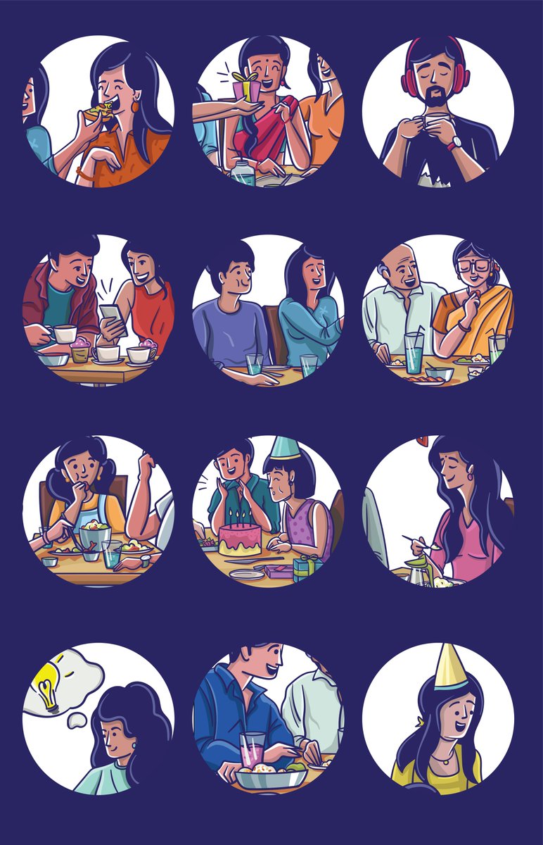 pagicstudio's tweet photo. We created these illustrations for a restaurant, 'Eater's Stop @ One-Too-Many' in Visakhapatnam, India.

#illustrations #brandingstudio #visakhapatnam #restaurant #foodillustrations #cartoonillustrations #freehandsketches #illustration #pagicstudio #vizag #restaurantscenes https://t.co/NgY8rXb66D