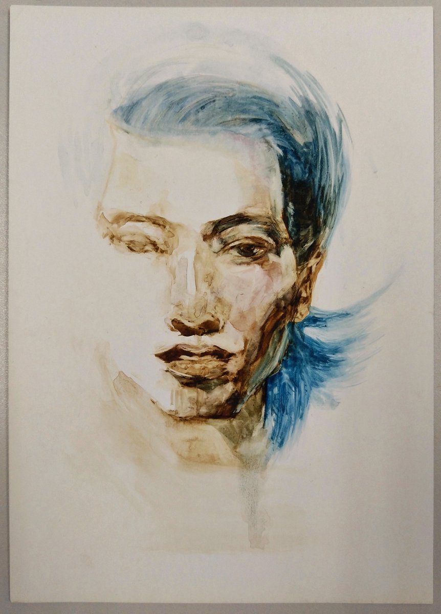 marklawhere's tweet image. watercolor on cardboard~