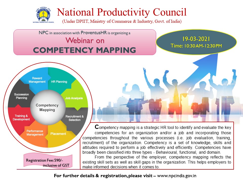 NPC_INDIA_GOV's tweet photo. Another very relevant #webinar by @NPC_INDIA_GOV on #CompetencyMapping
Registration Link: https://t.co/aSY1IWim8Y
@DoPTGoI @DPE_GoI @DIPPGOI
@PSUSCOPE @heindustry @BHEL_India @ficci_india @FollowCII @investindia @QualityCouncil @MinOfPower @minmsme
@ManuProventusHR @ProventusHR https://t.co/zqcnR7XtHF