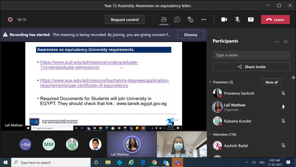 Information session for students regarding equivalency updates 2020-2021 <a href="/official_TWS/">The Westminster School Dubai</a> <a href="/TwsVijaya/">Viji Sathyan Head of School / Deputy CEO TWS Dubai</a> <a href="/lalisaji/">Lali Saji TWS</a> <a href="/ShyniSudheer/">Shyni #MIEFellow</a> <a href="/radhikamurali2/">Radhika Murali Iyer</a> <a href="/minimathew65/">Mini Mathew</a>