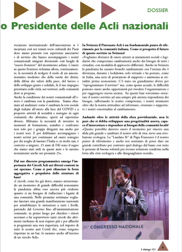 Acli_nazionali's tweet photo. #17marzo #rassegnastampa "Abbiamo la necessità di investire in momenti di formazione, scambio e confronto non solo per i gruppi dirigenti ma anche per i nostri soci" Così il Presidente nazionale @emimafre in un'intervista per "il dialogo" bimensile delle #AcliSvizzera https://t.co/b5z8d4UUeq