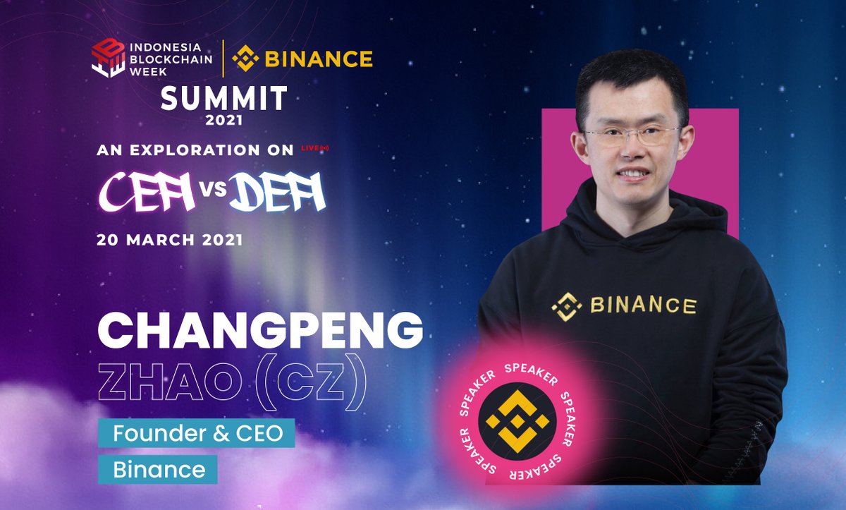 I will be a speaker at the Indonesia Blockchain Week X @Binance Summit 2021. 

🇮🇩 indonesiablockchainweek.com

#IBW2021
#BSCSummit2021
#BinanceSmartChain
