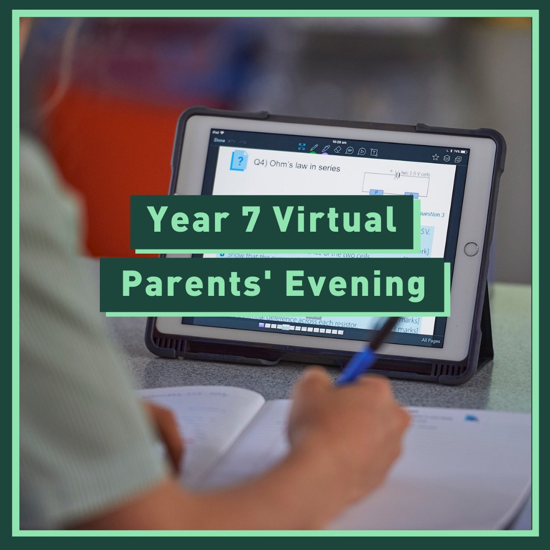 We are all looking forward to meeting the parents at our next Virtual Parents' Evening tonight and tomorrow for our Year 7 pupils! 💚✨