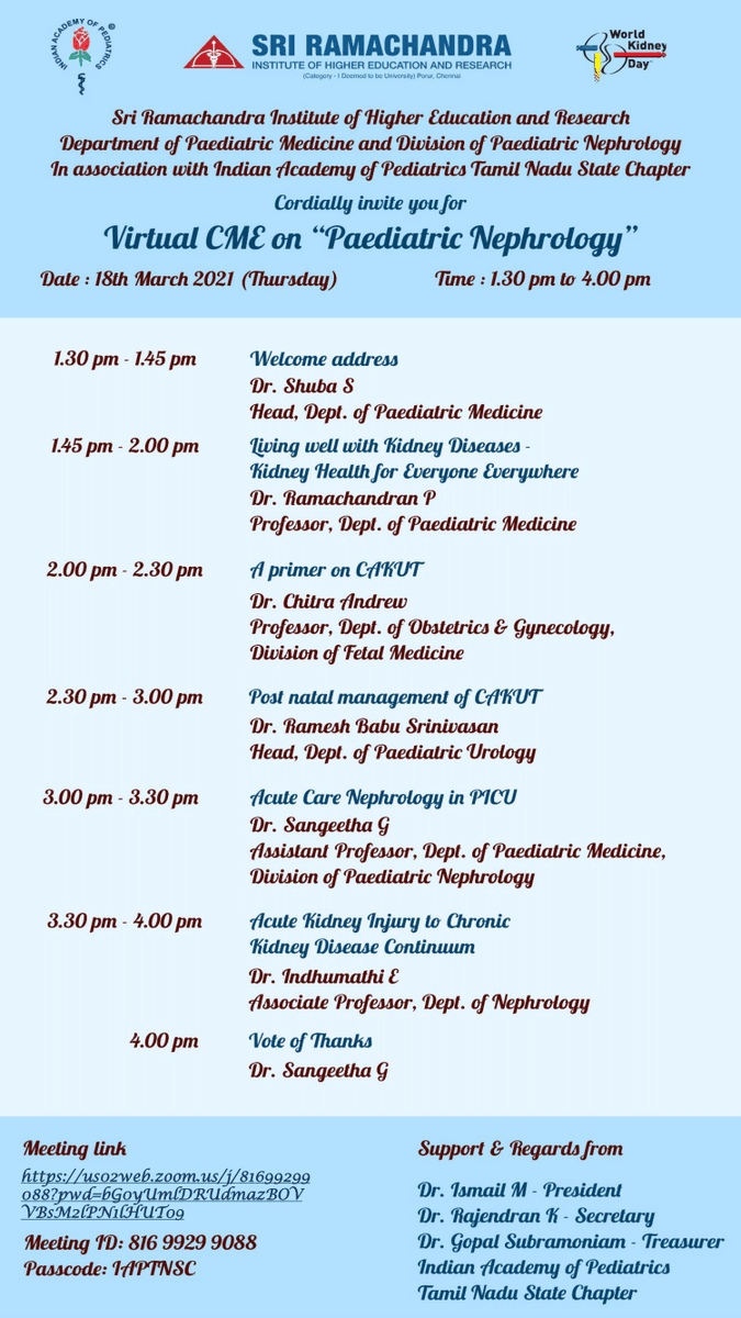 buddingkidneys's tweet photo. CME on Paediatric Nephrology
https://t.co/SfcgZCNxDQ

#pediatrics #nephrology #worldkidneyday2021 https://t.co/l1QvC58OPa
