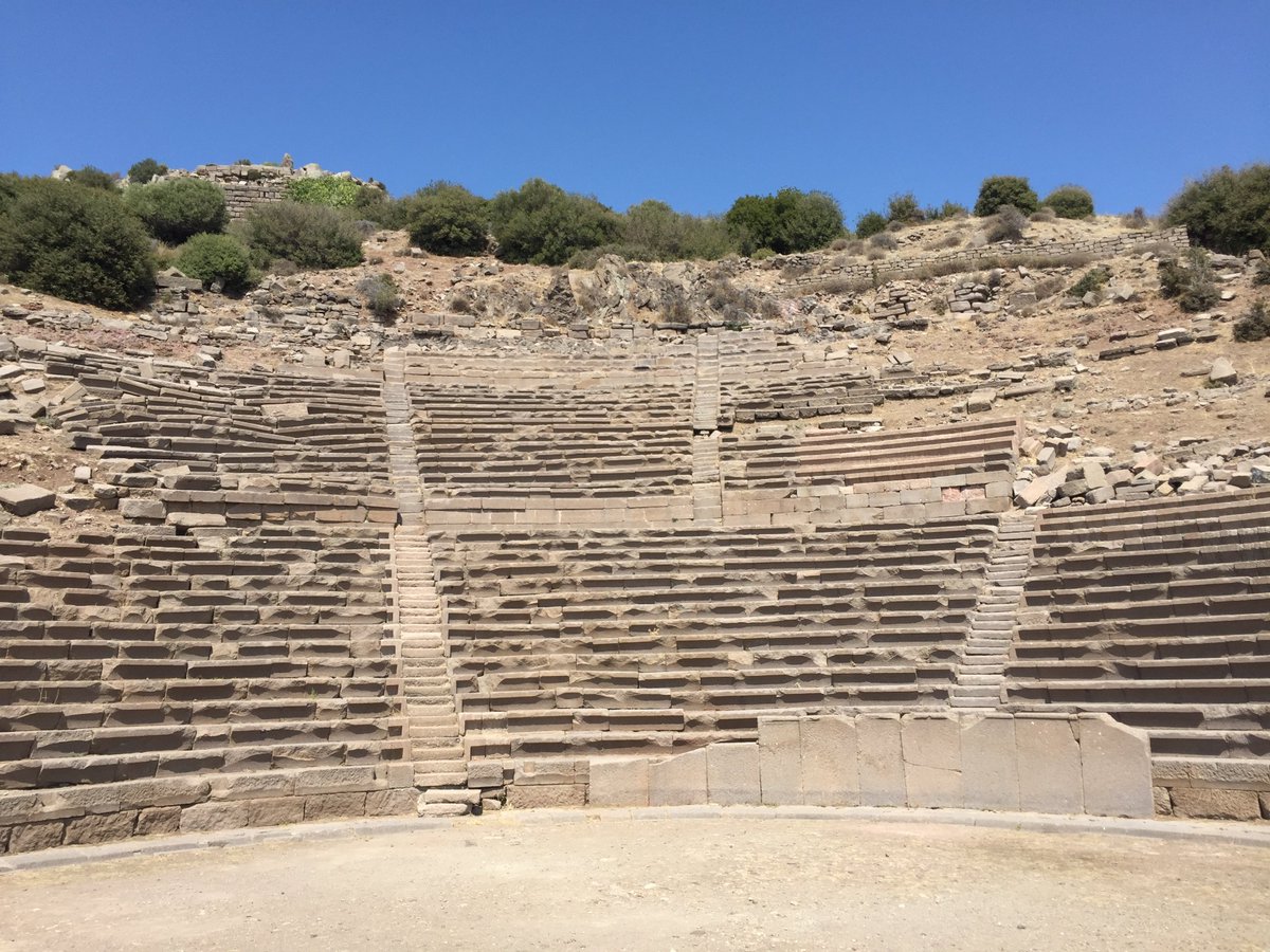 9. The 5000-seat Assos theatre was built in the 3rd century BC and refurbished in the Roman era. The theatre has outstanding views over the Aegean and across to Lesbos.