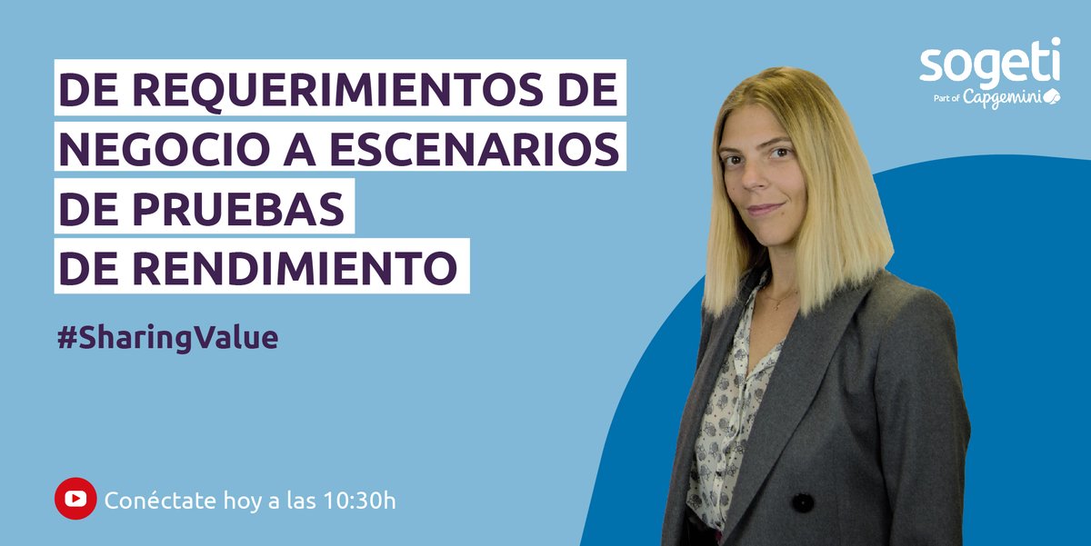 SogetiSpain's tweet image. En 15&apos; nos vemos en nuestro canal de YouTube para hablar de #performancetesting y cómo podemos traducir requerimientos de negocio en escenarios de pruebas de rendimiento 👉 bit.ly/2RPU3Yo
#SharingValue