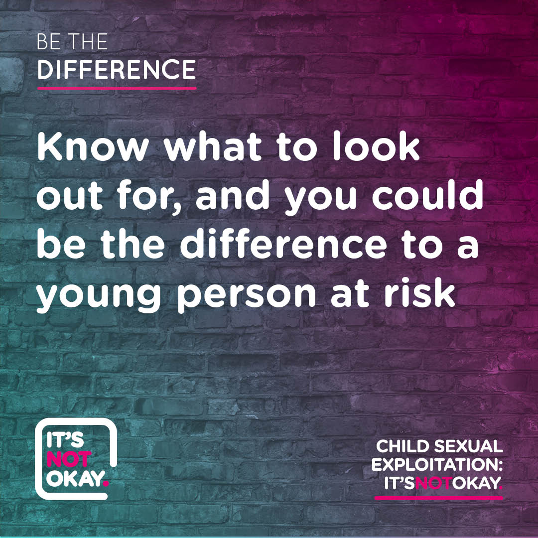 #ITSNOTOKAY There has been so much going on in the world, but Child Sexual Exploitation (CSE) is still happening. Be aware of the signs, so you can support young people 
itsnotokay.co.uk/parents/look-a…