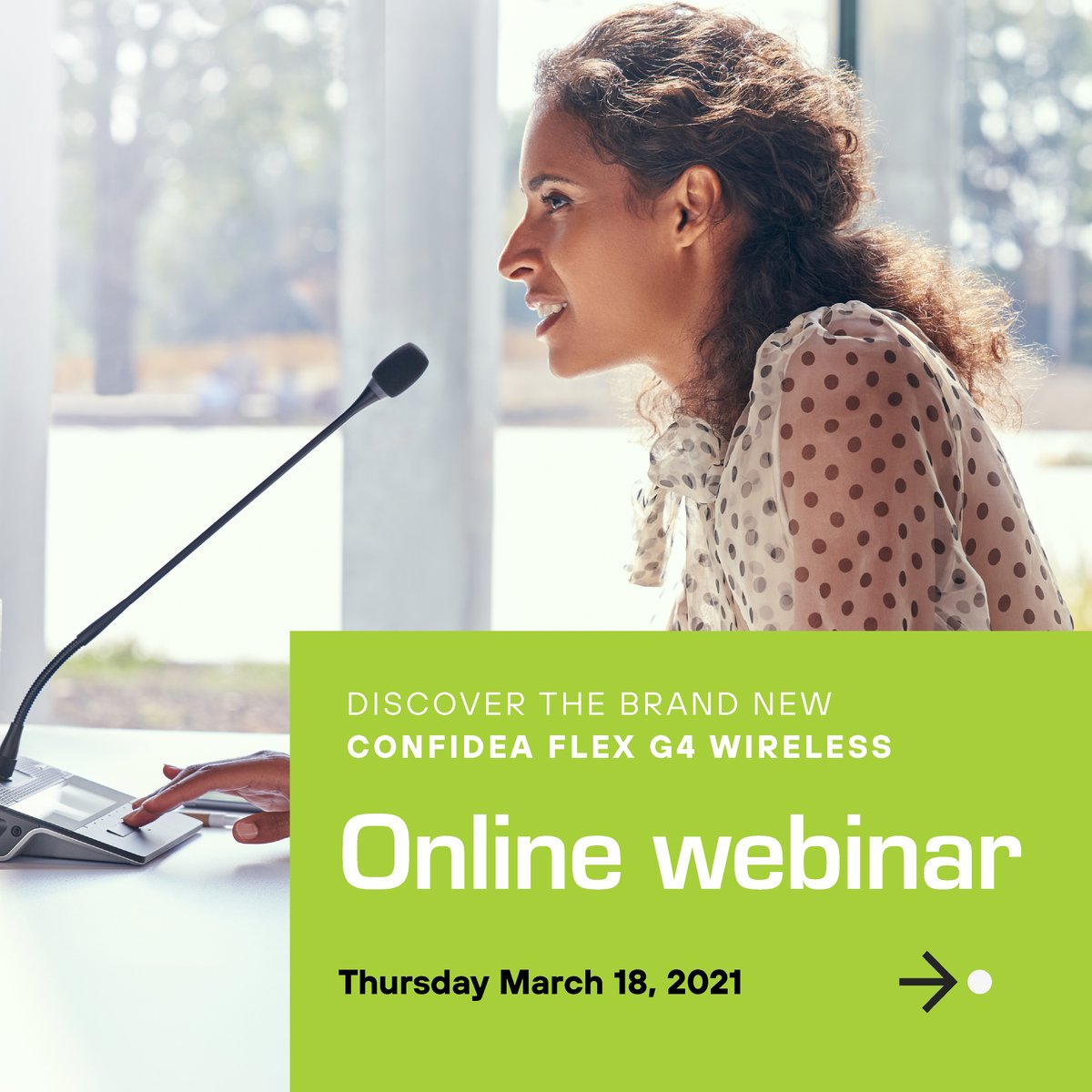 Attend the first Confidea FLEX G4 wireless webinar tomorrow and get to know this new state-of-the-art product! 👉 Register here &gt;&gt; hubs.ly/H0JpqGT0

#televic #televicconference #wireless #proav #avtweeps #ConfideaFLEX #flexibility #hybridmeetings #citycouncilmeetings