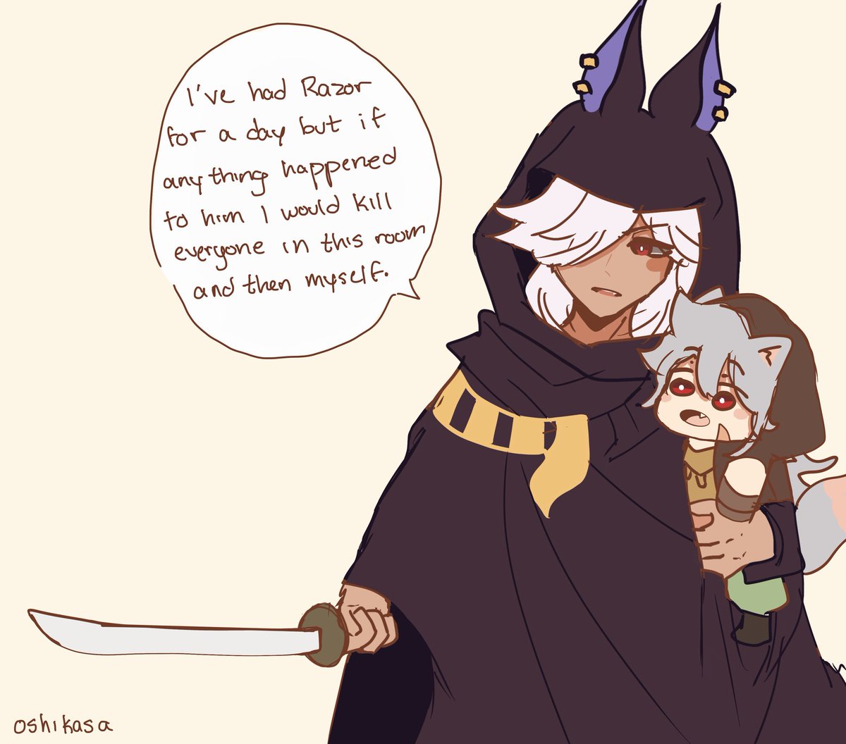 cyno! (and baby razor) 
#genshinimpact #原神 