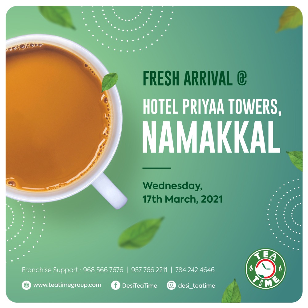 DesiTeatime's tweet image. teatime @Namakkal 
 #teatime Grand Opening Today At #Hotelpriyaa towers #Paramathi road #S.P.pudur #tamilnadu
teatimegroup.com