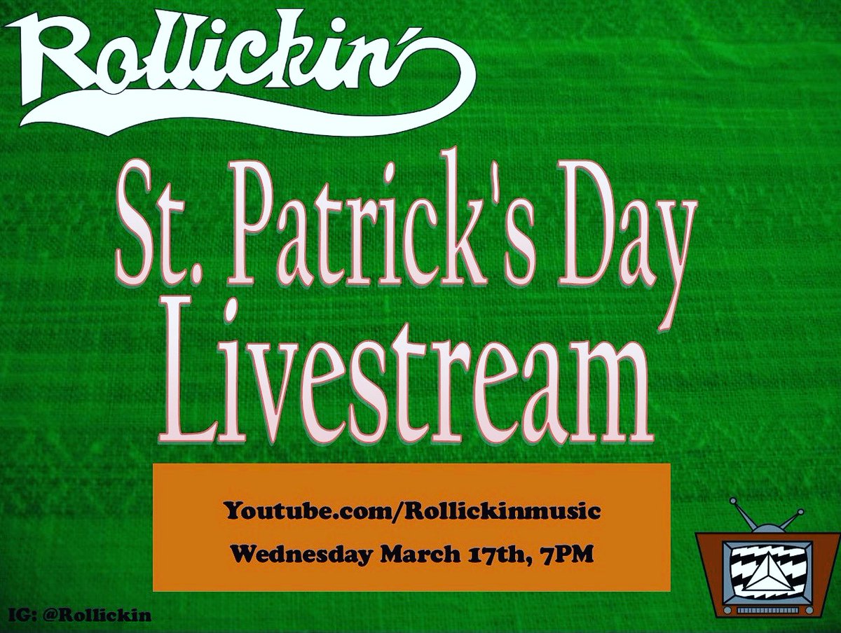 brittanynb's tweet photo. Rollickin' Livestream for St. Patrick's Day. I have a feeling it's going to be a Shamrockin' good time
@RollickinMusic 
#Rollickin #StPatricksDay #Livestream https://t.co/oXKqGC5eHD