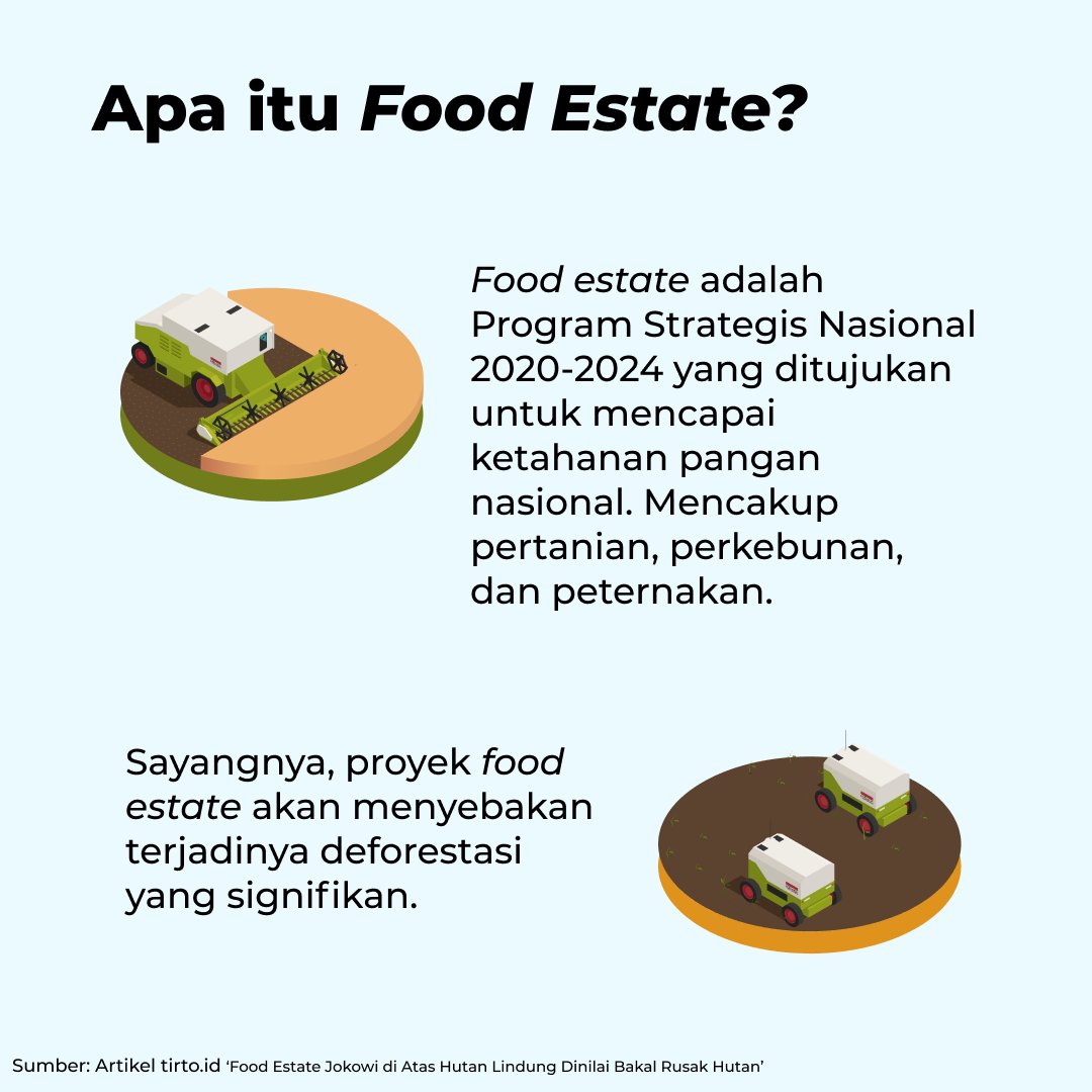 idepfoundation's tweet photo. Food estate is Indonesia’s government program to achieve national food security. But ironically, this mega-project will be built in our natural forests.

#FarmFact #FoodEstate #Forest #IDEPFoundation #IDEPSelarasAlam

[threads] https://t.co/RBPfSBz6ly