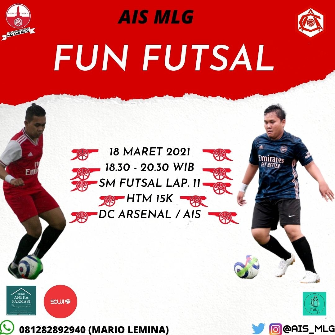AIS_MLG's tweet image. Yuk ramaikan besok malam ker !

#funfutsal #futsal #ais #aismalang #aismlg