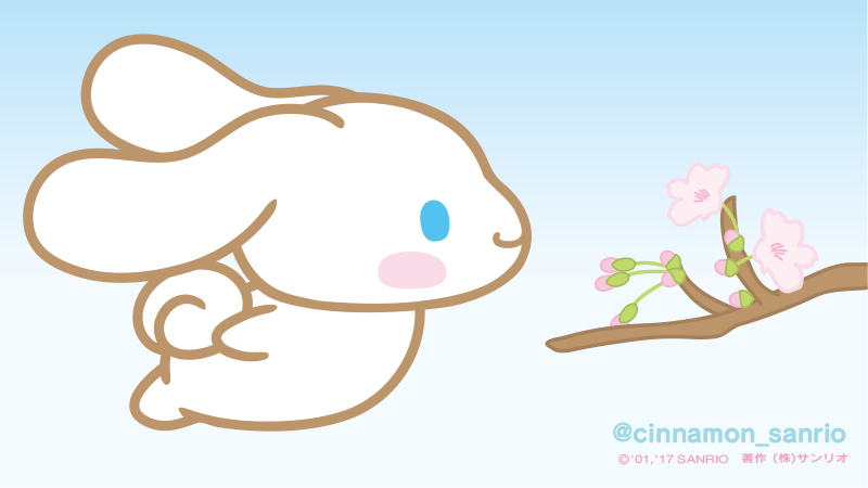 no humans blue eyes rabbit gradient background gradient blue background cherry blossoms  illustration images