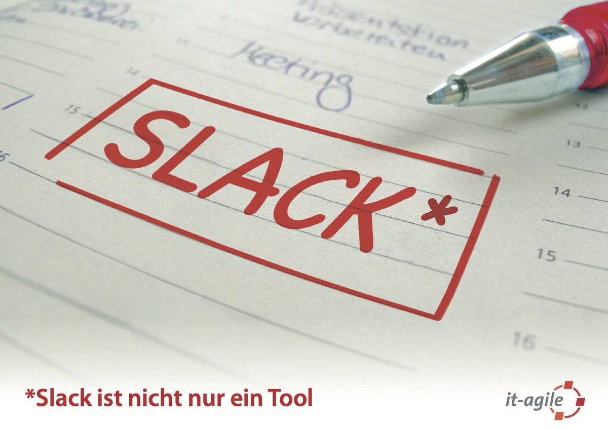 itagile's tweet photo. Was ist "Slack" und wozu braucht man das? Slacktime bedeutet, dass Mitarbeiter:innen einen gewissen Teil ihrer Arbeitszeit nicht fest verplanen, sondern diese ihnen frei zur Verfügung steht und somit Raum für Innovationen und Ideen &amp; Weiterentwicklung  entsteht. 

#itagile #slack https://t.co/wTwFWyyC2M