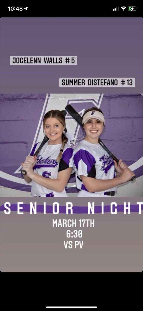 FletcherSoftba1's tweet photo. @FletcherSoftba1 Senior Night! Come out &amp; support our team leaders as they defend The Island! @jocelennwalls @SummerDistefano #FletcherNation #PurplePride #OnlyRoomForOne  #BeachRats https://t.co/dE0reNXm0f