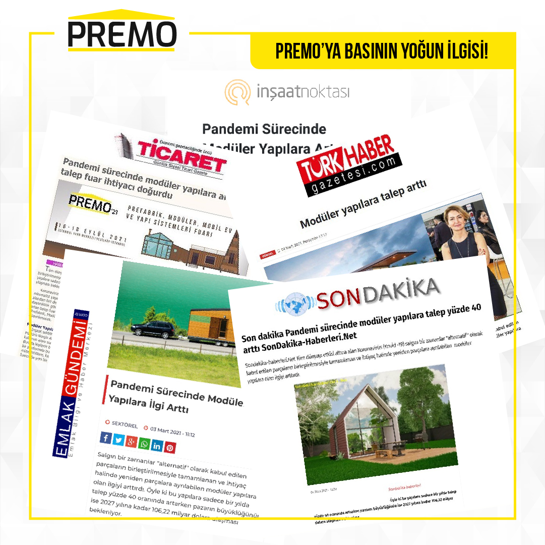 PREMO Fuarına aylar olmasına rağmen basında yer almaya başladı. Ajansımız tarafından basın bülteni servis ettikten sonra 1 hafta içinde 42 haber kanalında yer aldı. Fuar yaklaştıkça bu ilgi katlanarak artmasını, fuar sırasında yazılı ve görsel basının yoğun ilgisini beklemekteyiz