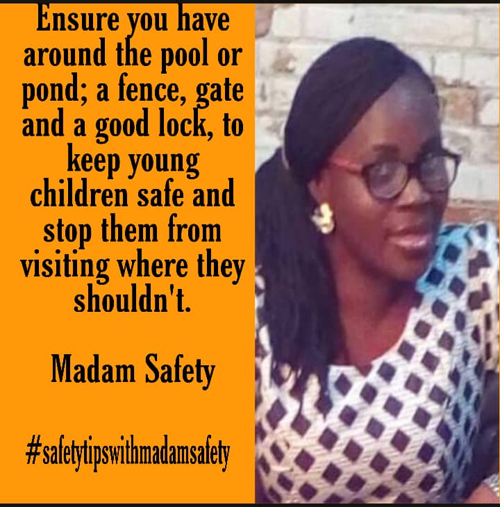 Madam_Safety's tweet photo. If you have either a swimming pool or a pond in your home, ensure to put a fence, gate with good locks, to keep young children safe and restrict access @AIbegbu @dfoy2 #poolsafety #childsafetytips #childsafety #safetytips #healthandsafetytip #watersafety #safety #keepchildrensafe https://t.co/NQ2SLALrRJ