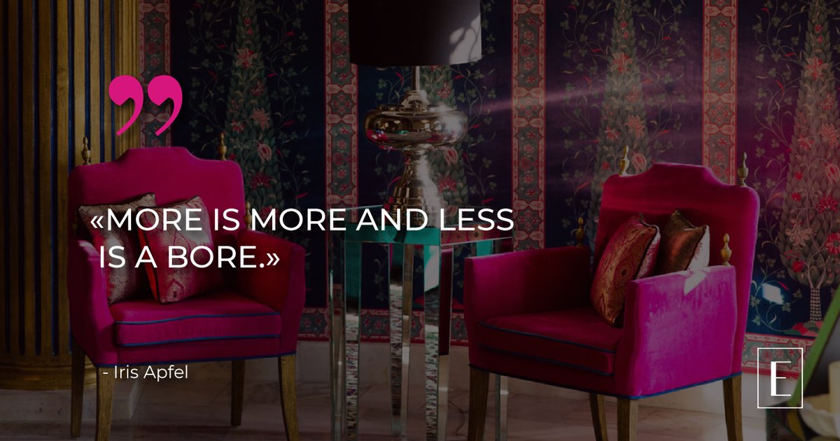 'More is more and less is a bore.' - Iris Apfel
.
.
.
#eksklusiefza #eksklusief #eksklusieflifestyle #creativeinspiration #marketing #marketingagency #agencylife #modernmaximalism #maximalistdesign #magenta #quotes #quoteoftheday