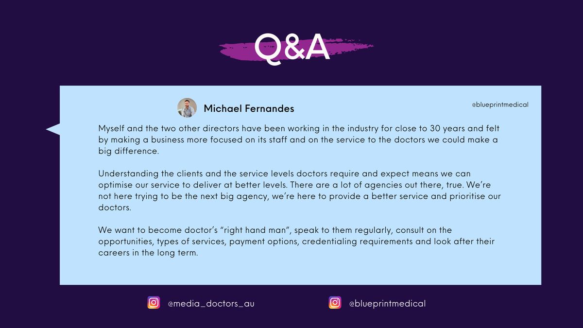 Mediadoctorsau's tweet photo. We sat down with Michael, the director of @BPMedicalAU to talk about his experience in the medical industry. We asked - "What was your initial motivation to create a locum agency when there was so many out there?" https://t.co/HexVSRQ5u5