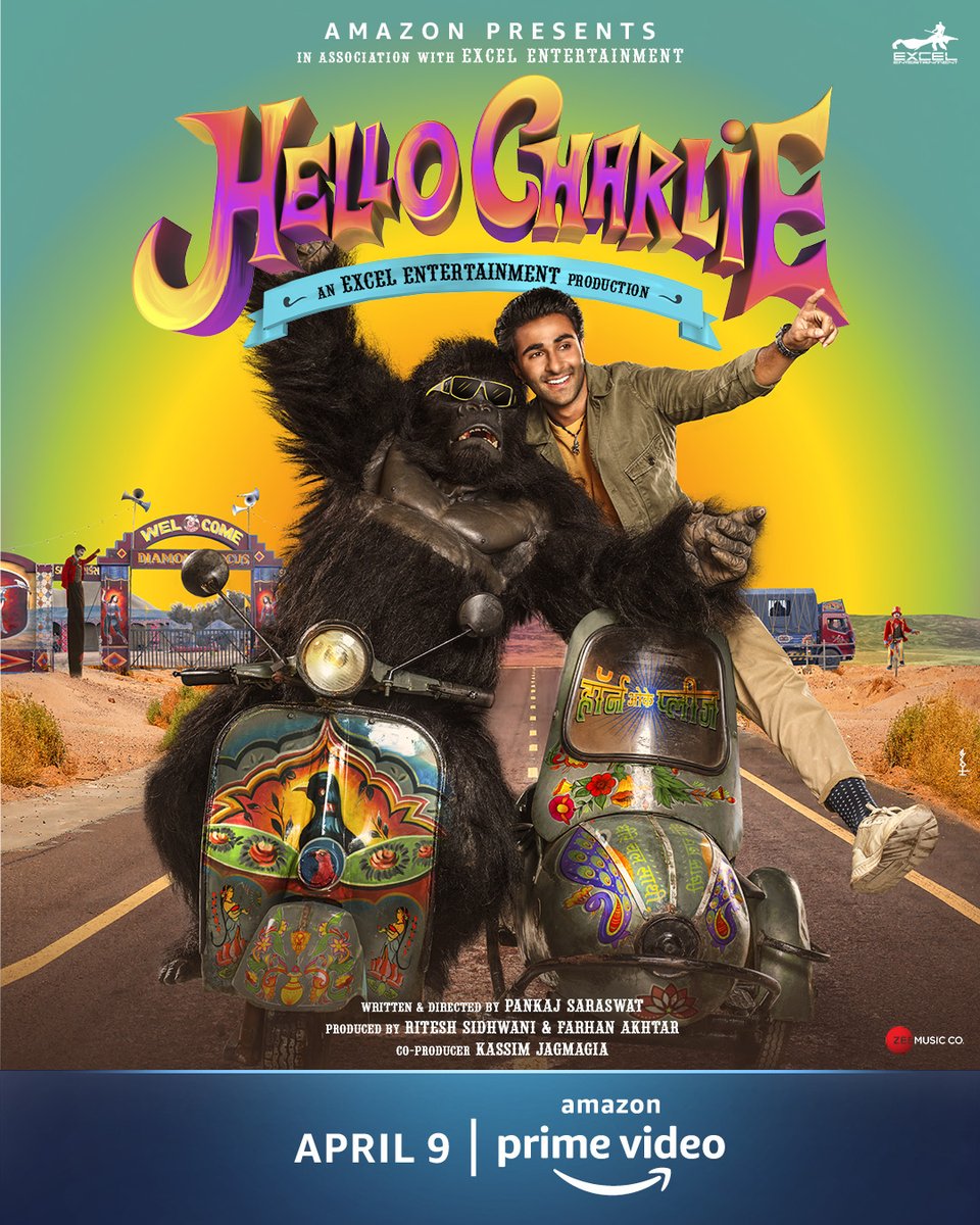 Here’s welcoming you on a journey with Charlie &amp; his new friend! #HelloCharlieOnPrime releasing on April 9th, on <a href="/PrimeVideoIN/">prime video IN</a>
<a href="/excelmovies/">Excel Entertainment</a> <a href="/AadarJain/">Aadar Jain</a> @shlokka <a href="/bindasbhidu/">Jackie Shroff</a> <a href="/_iamnaaz_/">Elnaaz Norouzi</a>  <a href="/rajpalofficial/">Rajpal Naurang Yadav</a> #PankajSaraswat <a href="/ritesh_sid/">Ritesh Sidhwani</a> <a href="/FarOutAkhtar/">Farhan Akhtar</a> <a href="/J10Kassim/">Kassim Jagmagia</a> <a href="/vishalrr/">Vishal Ramchandani</a> <a href="/ZeeMusicCompany/">Zee Music Company</a>