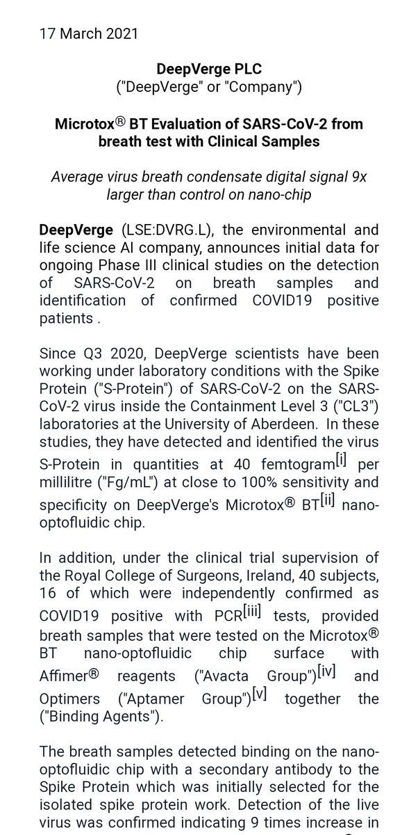 Gerard J Brandon ๐บ๐ฆ (@gjbrandon) on Twitter photo <a href="/DeepVerge/">Deep Verge</a> scientists achieved close to 100% on #breathtest with #COVID19 patients in less than 60 seconds with #MicrotoxBT well on track. Results from clinical samples better than expected and closer to roll out in UK and Ireland this year londonstockexchange.com/news-article/Dโฆ <a href="/DeepVerge/">Deep Verge</a> scientists achieved close to 100% on #breathtest with #COVID19 patients in less than 60 seconds with #MicrotoxBT well on track. Results from clinical samples better than expected and closer to roll out in UK and Ireland this year londonstockexchange.com/news-article/Dโฆ